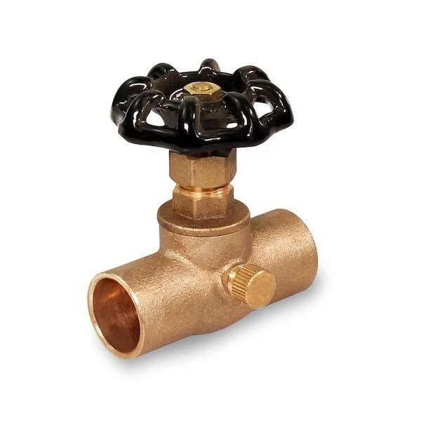 SWT Stop Valve with Drain, Brass 3/4", Everflow, Mfr#: 410C034-NL