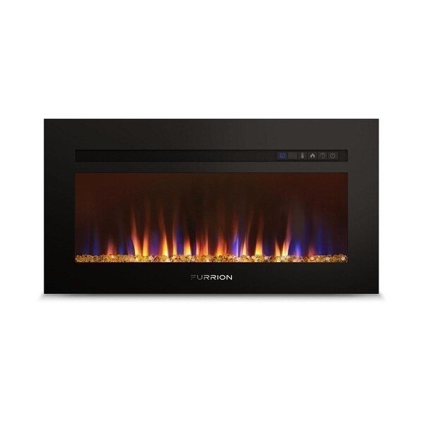 Electric Fireplace With Crystals LED Viewing Area PlugIn Mount 750 Watt And 1400 Watt Climate Co, Furrion, Mfr#: FF30SC15A-BL