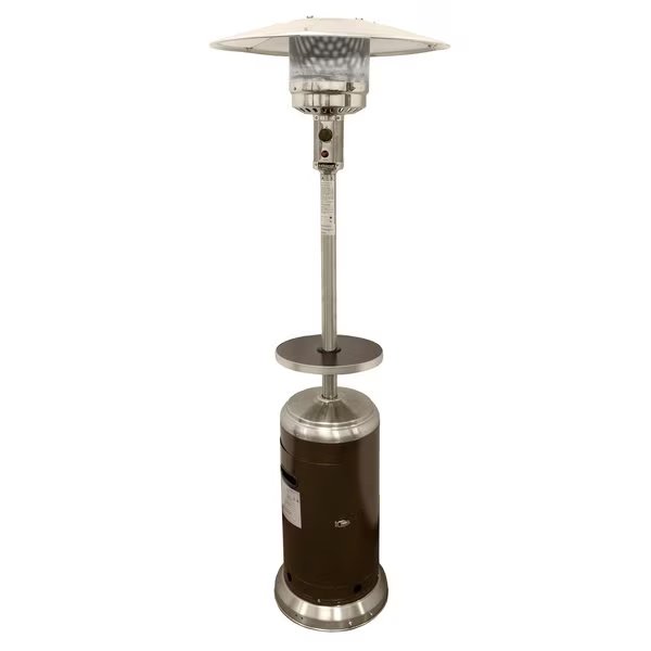 Outdoor Two-Toned Patio Heater in Stainless Steel and Hammered Bronze, Hiland, Mfr#: HLDS01-SSHGT