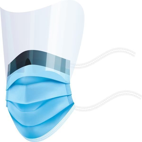 Level 3 Blue Disposable Procedural Face Mask with AntiFog Shield and Tie Straps Blue, Ironwear, Mfr#: 1509-B