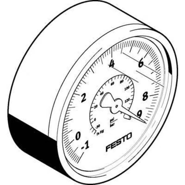 Vacuum Gauge VAM-63-V1/9-R1/4-EN, Festo, Mfr#: VAM-63-V1/9-R1/4-EN