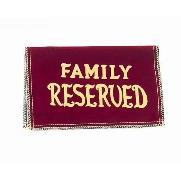 Velvet Reserved Seat Signs - Reserved Family (Pack of 10), Afs, Mfr#: 5711102
