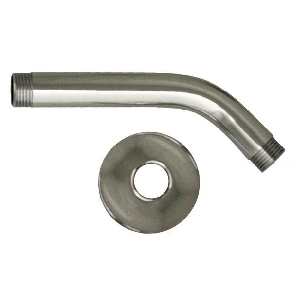 Short Solid Brass Shower Arm W/ Solid Brass Escutcheon, Chrm, Whitehaus, Mfr#: WHSA165-2-C