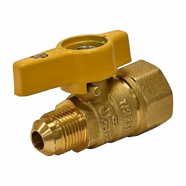 15/16 Inch Flare x 3/4 Inch FIP Brass Straight Gas Ball Valve, Thrifco Plumbing, Mfr#: 6415082