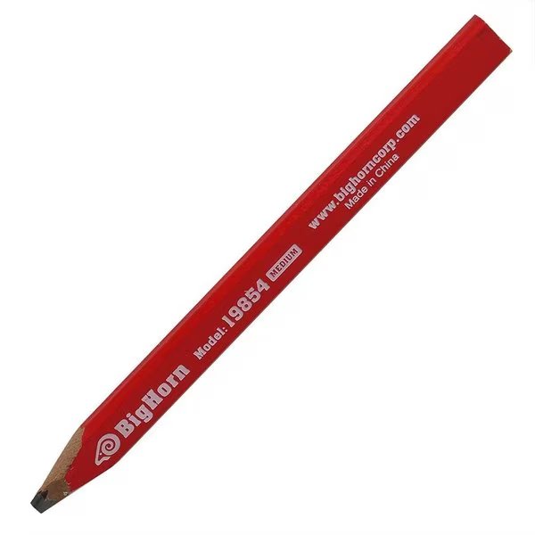 7 Inch Long x 9/16 Inch Wide Carpenter's Pencil, PK 12, Big Horn, Mfr#: 19854