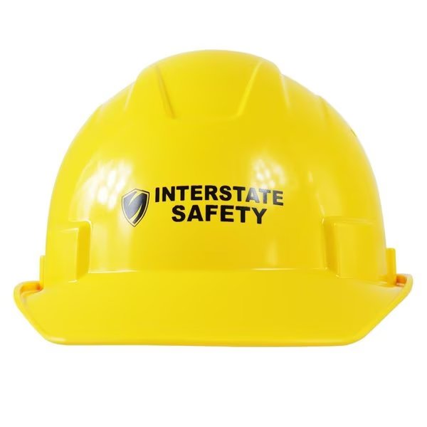 Snap Lock 6Pt Ratchet Suspension Front Brim Hard Hat w/Cap-Mount Ear Muff Slots, 6-1/2" to 8", Yllw, Interstate Safety, Mfr#: 40401