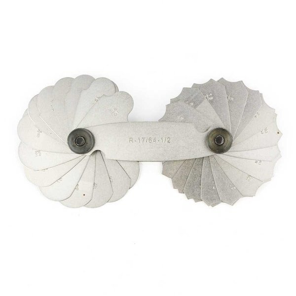 17/64 inch up to 1/2 inch Radius Gauge 26 leaves, Big Horn, Mfr#: 19214