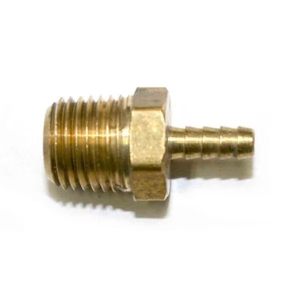 Brass Hose Barb Fitting, Connector, 1/8 Inch Barb X 1/4 Inch NPT Male End, PK 50, Interstate Pneumatics, Mfr#: FM42-50K