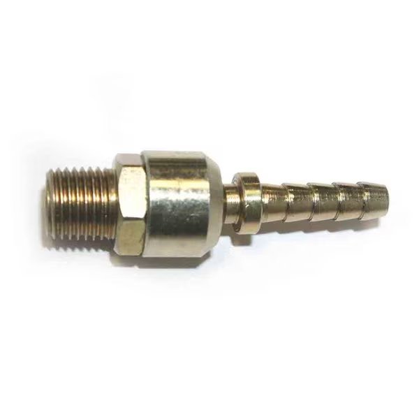 Steel Hose Barb Ball Swivel Fitting, Connector, 1/4 Inch Swivel Barb X 1/4 Inch NPT Male End, Interstate Pneumatics, Mfr#: FMBS44