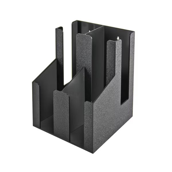 Two-Tier, Four Compartment Organizer for Plastic Cups and Lids, Black, Azar Displays, Mfr#: 400314