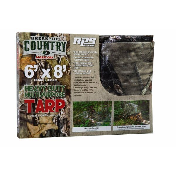 6 ft x 8 ft Tarp, Mossy Oak Camo, Rps Outdoors, Mfr#: SI-9000C