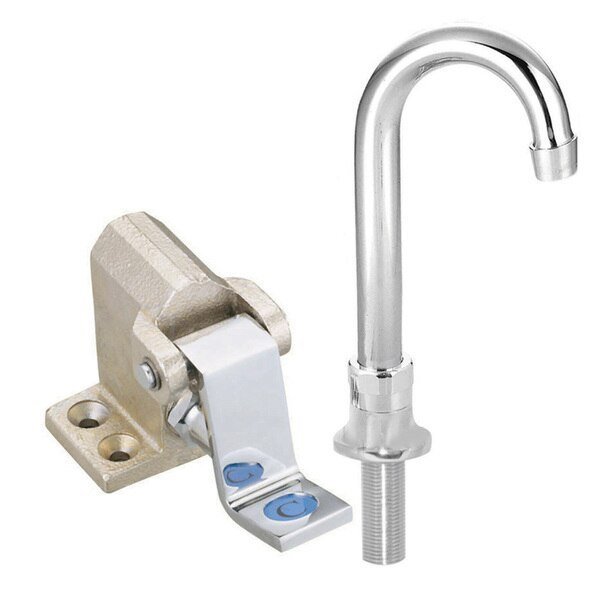 Foot Valve Assembly, DM, O.C. Single Pedal, 3-1/2" Gooseneck Swivel Spout, Bk Resources, Mfr#: BKSPFV-DGS-G