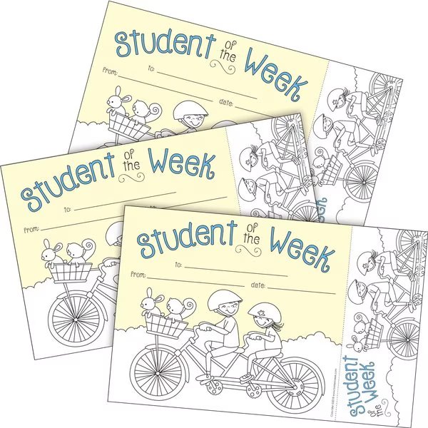 Color Me! Student of the Week Awards & Bookmarks Set, 90/Set, Barker Creek, Mfr#: 4166