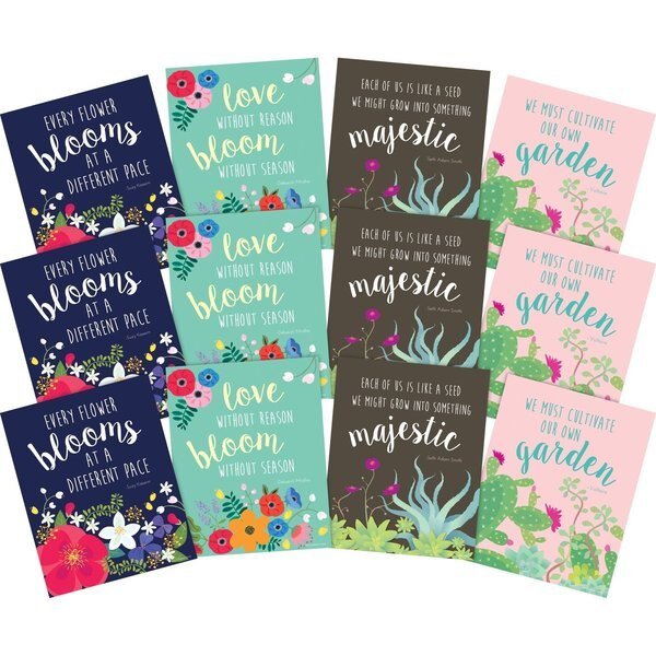 Believe You Can Art Prints Set, Petals & Prickles Collection, 12/Set, Barker Creek, Mfr#: 4200