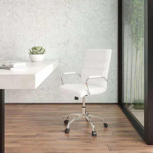 White LeatherSoft Executive Swivel Chairs, 4PK, Flash Furniture, Mfr#: 4-GO-2286M-WH-GG