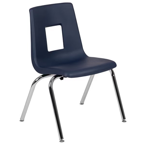 Advantage Navy Student Stack School Chair, 16