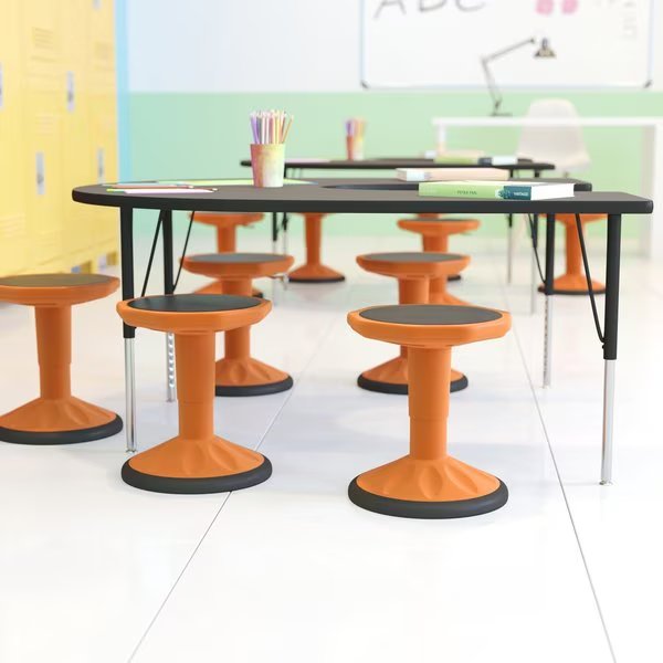 Orange Kids Adjustable Active Learning Stool, Flash Furniture, Mfr#: AY-9001S-OR-GG