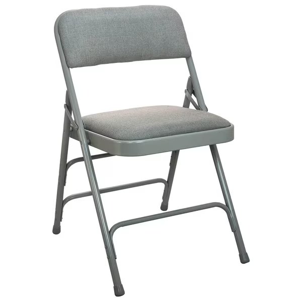 Advantage Grey Padded Metal Folding Chair, Grey 1" Fabric Seat, Flash Furniture, Mfr#: DPI903F-GG