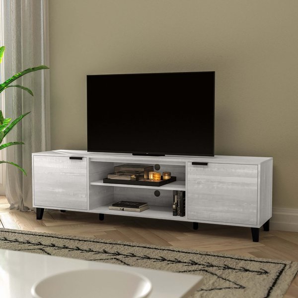 70 Gray TV Stand with Shelves and Storage, Flash Furniture, Mfr#: ZG-129-70-GY-GG