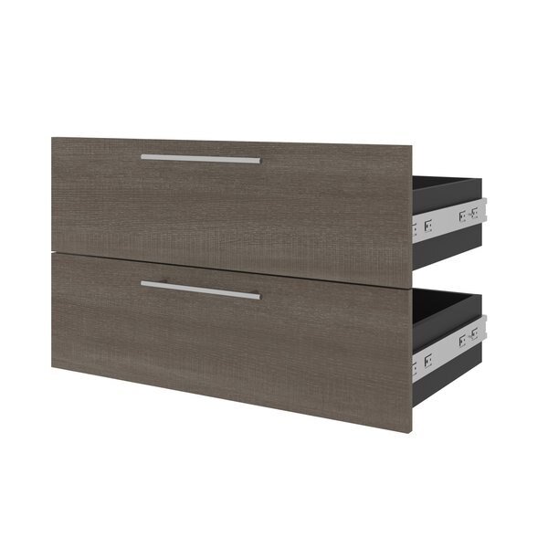 Orion 2 Drawer Set for Orion 30W Shelving Unit, Bark Gray & Graphite, Bestar, Mfr#: 116161-000047