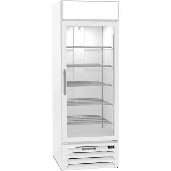 Glass Door Merchandiser, Refrigerator, 22.5 cu. ft. Capacity, White, Beverage-Air, Mfr#: MMR23HC-1-W