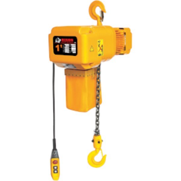 1 Ton 3 Phase, 2-Speed Electric Chain Hoist, 20 Ft, 230v/460v, Bison Lifting Equipment, Mfr#: HHBD01SK-01D