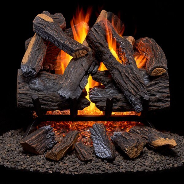 Vented Natural Gas Fireplace Log Set - 18 In., 45,000 Btu, Match, Duluth Forge, Mfr#: FNVL18-1