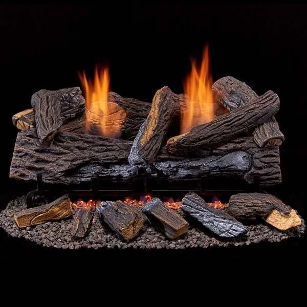 Vent Free Dual Fuel Log Set - 24 In. Stacked Red Oak, 33,000 Btu, Duluth Forge, Mfr#: DLS-24T-2