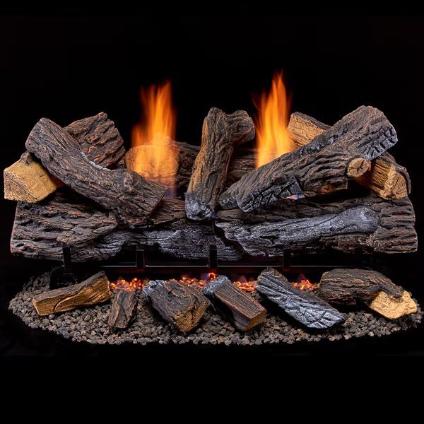 Ventless Dual Fuel Gas Log Set - 30 In. Berkshire Stacked Oak, 33,000, Duluth Forge, Mfr#: DLS-30R-2