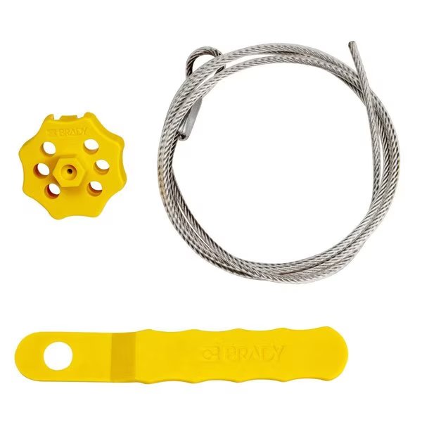 Extra Secure Yellow Spin Lockout System with 59in Cable and Operating Tool, Brady, Mfr#: 152268