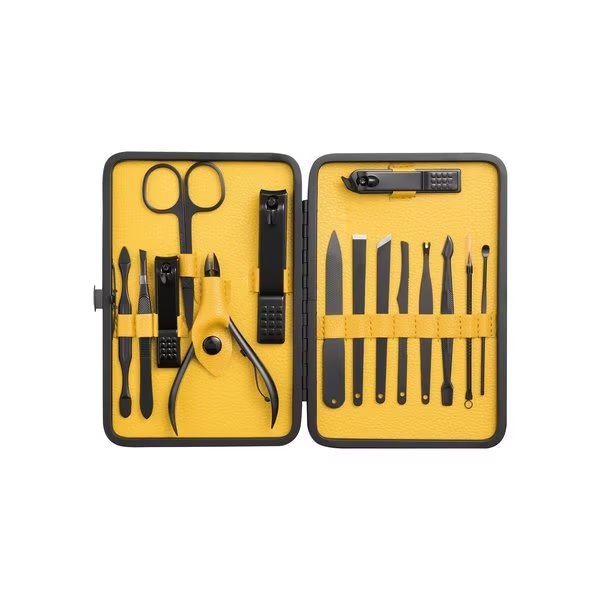 Manicure set, 15 pcs (Yellow), Akol Care, Mfr#: AK-MANI-YLW-15