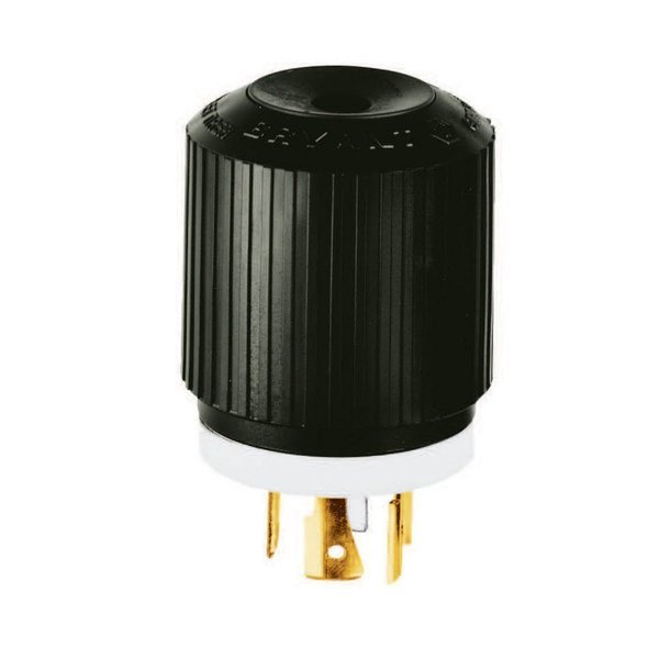 Locking Device, Male Plug, 20A 3- Phase Wye 120/208V AC, 4-Pole 4-Wire Non-Grounding, L18-20P, Bryant, Mfr#: 71820NP
