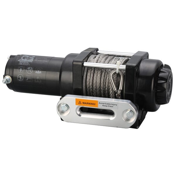 2500lb ATV Winch w/synth rope, Alu Frld, mini-rkr switch, mnt chnl, Bulldog Winch, Mfr#: 15014