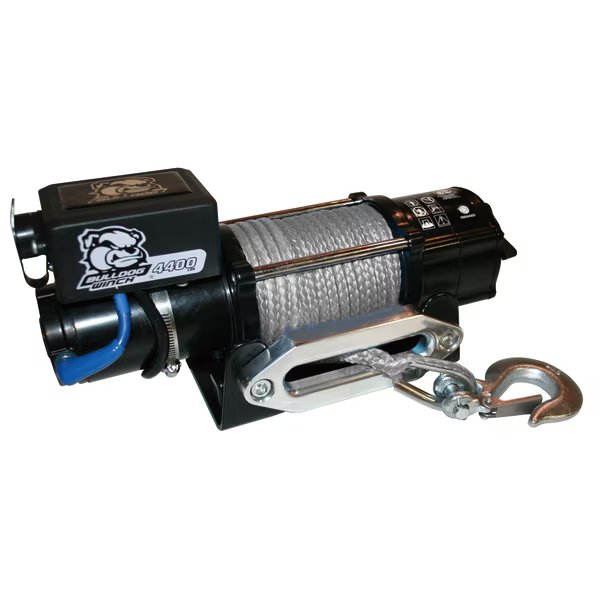 4400lb Trailer/Utility Winch, 50' Synth Rope, Roller Frld, Mnt Plate, Bulldog Winch, Mfr#: 15020