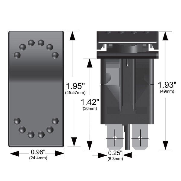 Rocker Switch - Momentary (ON)/OFF 4-Pin, Bulldog Winch, Mfr#: 20285