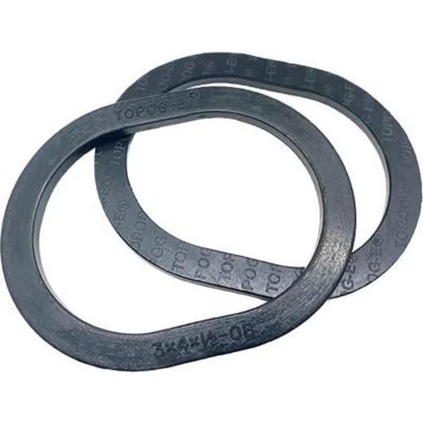 TOPOG-E Series 180 Handhole Gasket, 3-1/4in x 4-1/2in x 9/16in, Black Rubber, Obround, 2 Pack, Meilner Mechanical Sales, Mfr#: T180-3-1/4X4-1/2X9/16OB-PK2