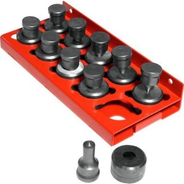 Edwards Round Punch & Die Set with Punch & Die Tray, 10 Piece, Edwards Mfg Co., Mfr#: PD1500