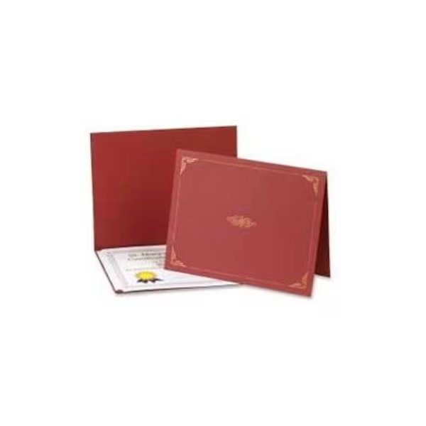 Esselte Oxford Certificate Holder, 25in x 8-1/2in, Burgundy, 5/Pack, Esselte Pendaflex., Mfr#: 29900585BGD