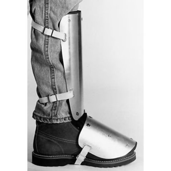 Ellwood Safety Shin-Instep Guards, Web Straps, Aluminum Alloy, 12inL x 5inW, 1 Pair, Ellwood Safety Appliance Co., Mfr#: 323