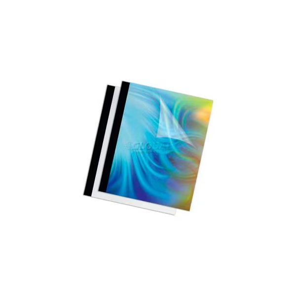 THERMAL BINDING SYSTEM COVERS, 3/4in CAP, 11-1/8 X 9-3/4, CLEAR/BLACK, 10PK, Fellowes Mfg, Mfr#: 5256801