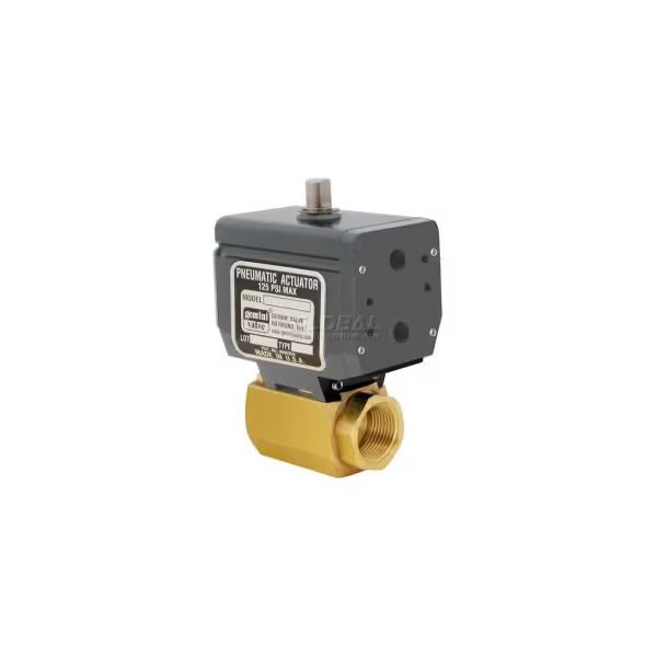 Gemini ValveÂ High Duty Cycle Brass Ball Valve, Double-Acting Pneumatic Actuator, 1", Gemini Valve Sales & Service Inc., Mfr#: 1 87-1-RTV-6-C90BDBN