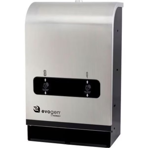 Evogen EVNT4 Mini No Touch Dual Vendor, Free, Stainless/Black, Hospeco, Mfr#: EVNT4-SB