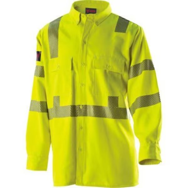 DRIFIRE Hi-Vis Work Shirt, Type R, Class 3, S, Fluorescent Yellow, , National Safety Apparel, Mfr#: DF2-AX3-324LS-HY-SM