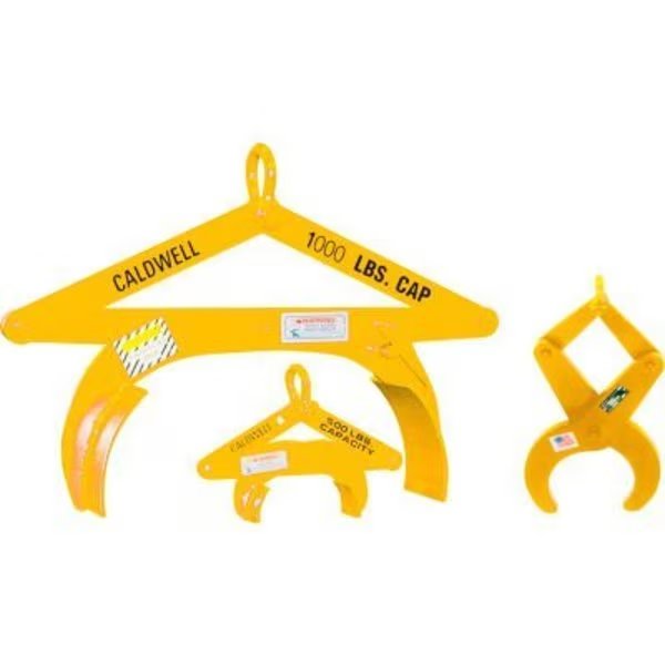 Rig-Master Pipe Tongs, 2000 Lbs. Capacity, Yellow, Steel, Adjustable Diameter 4-8in, 1.31in Opening, Caldwell Group., Mfr#: 108-1-4/8