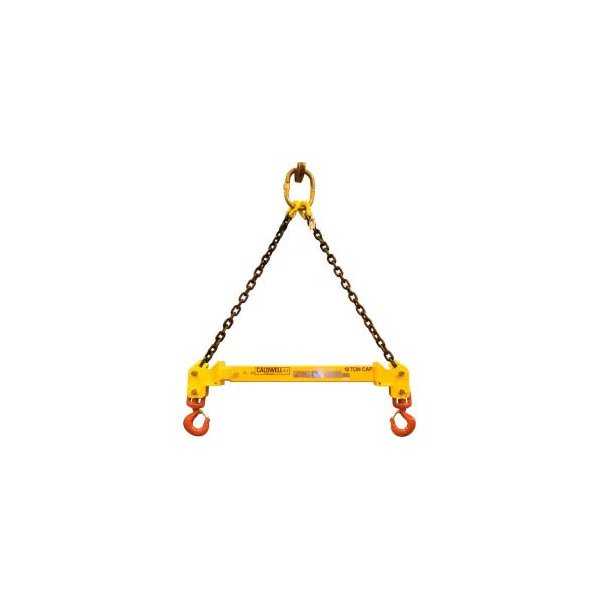 Strong-bac Adjustable Spreader Beam, 30,000 lbs Capacity, 72in, Chain Top Rigging, Yellow, Steel, Caldwell Group., Mfr#: 32C-15-4/6