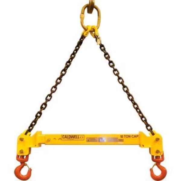Strong-bac Adjustable Spreader Beam, 4000 lbs Capacity, 168in, Chain Top Rigging, Yellow, Steel, Caldwell Group., Mfr#: 32C-2-8/14