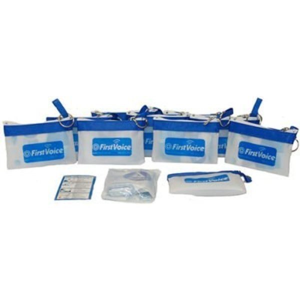 First Voice CPR Keychain with One-Way Valve CPR Barrier with CPR Instruction Card, 10/PK, Think Safe, Mfr#: Key3-10
