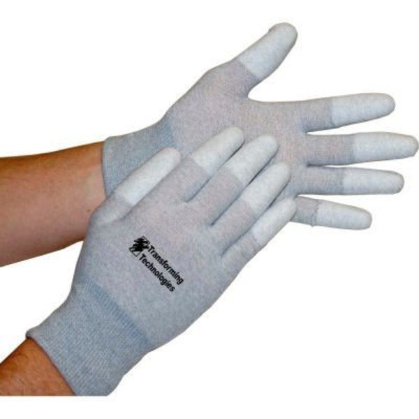 Transforming Technologies ESD Inspection Gloves, Finger Tip Coated, 2X-Large, 12 Pairs/Pack, Transforming Technologies, Mfr#: GL4506T