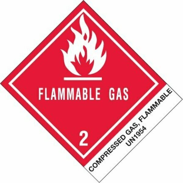 4 x 4 3/4'' - ''Compressed Gas, Flammable, N.O.S.'' Labels, Bsc Preferred, Mfr#: S-892