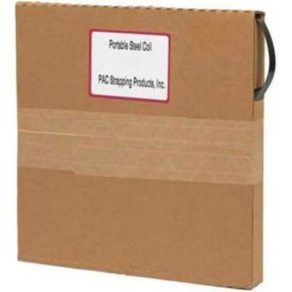 Pac Strapping Portable Steel Strapping Coil w/Self Dispensing Box, 3/4